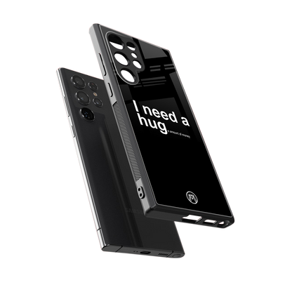 hug me black back phone cover | glass case for samsung galaxy s23 ultra