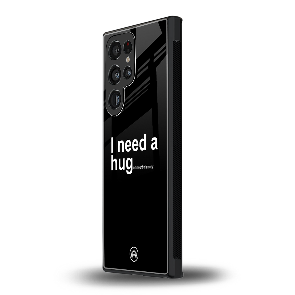 hug me black back phone cover | glass case for samsung galaxy s23 ultra