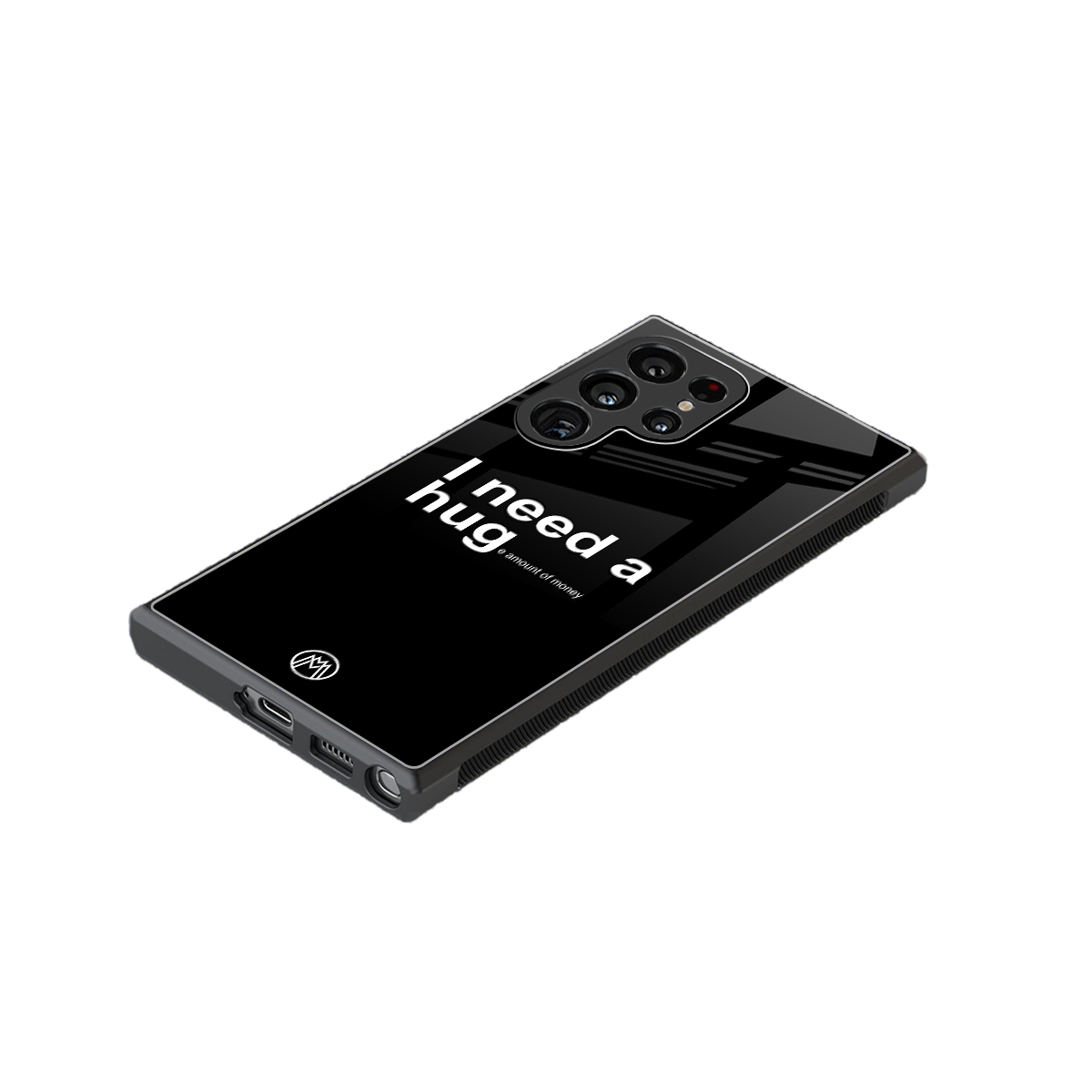 hug me black back phone cover | glass case for samsung galaxy s23 ultra
