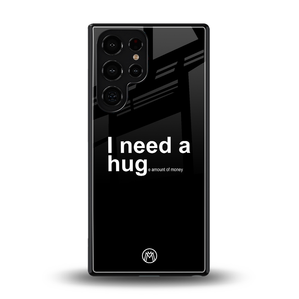 hug me black back phone cover | glass case for samsung galaxy s25 ultra
