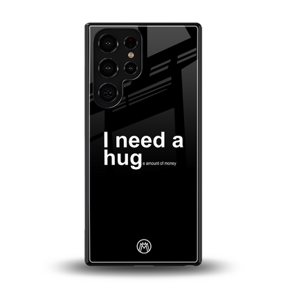 hug me black back phone cover | glass case for samsung galaxy s25 ultra