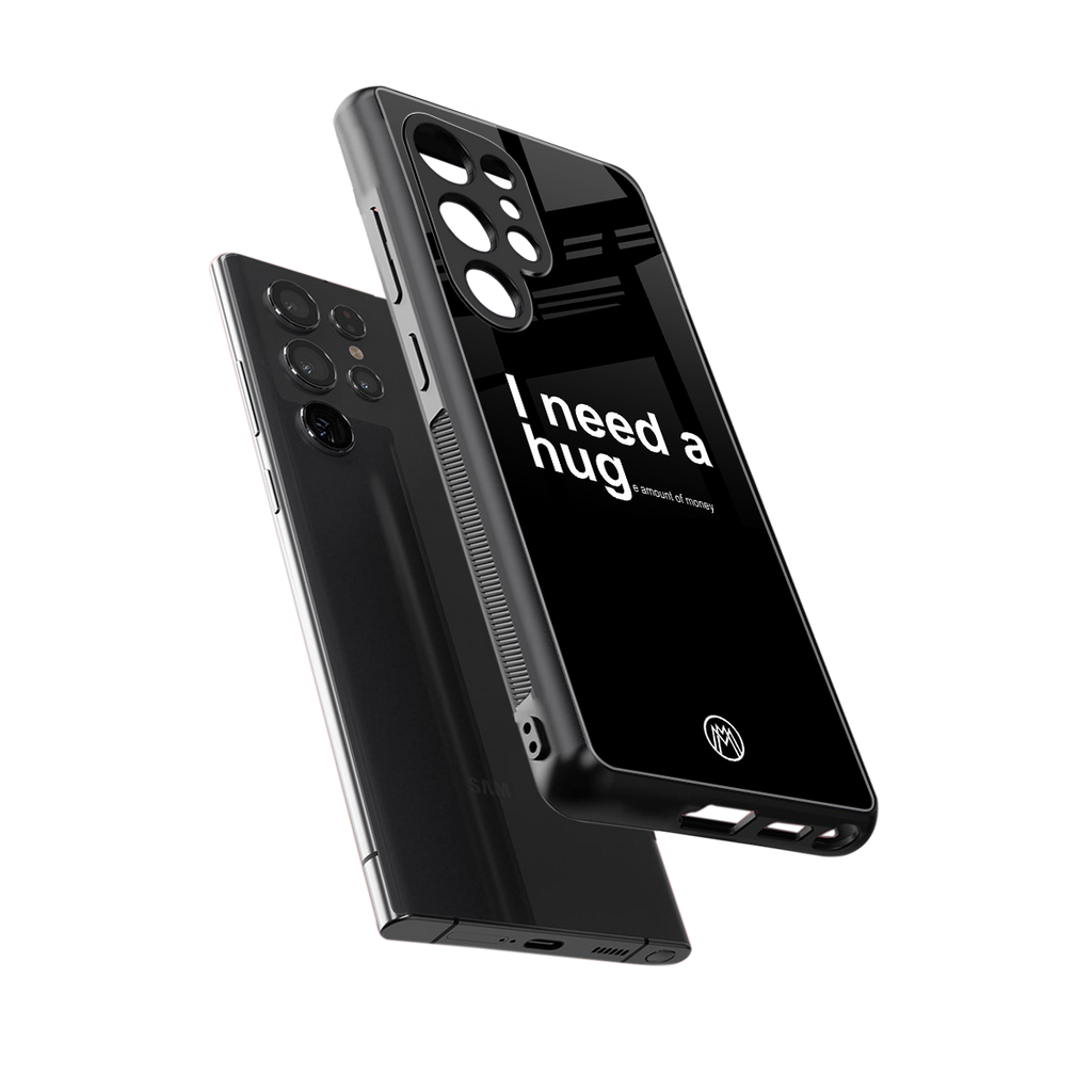 hug me black back phone cover | glass case for samsung galaxy s25 ultra