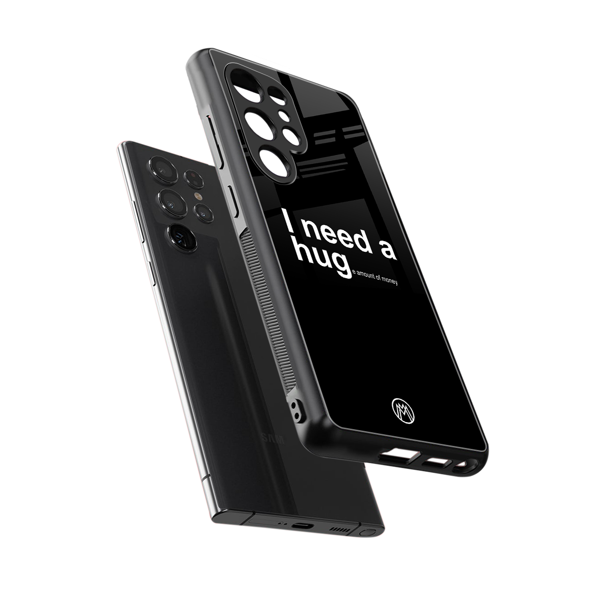 hug me black back phone cover | glass case for samsung galaxy s25 ultra