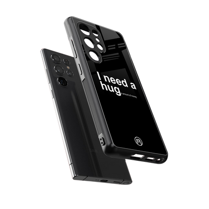 hug me black back phone cover | glass case for samsung galaxy s25 ultra