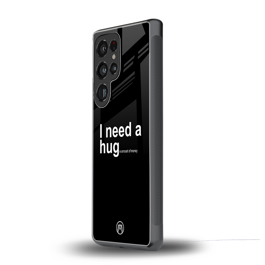 hug me black back phone cover | glass case for samsung galaxy s25 ultra