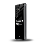 hug me black back phone cover | glass case for samsung galaxy s25 ultra