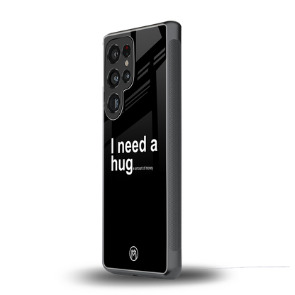 hug me black back phone cover | glass case for samsung galaxy s25 ultra