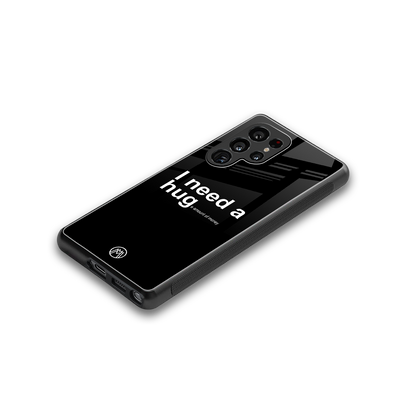 hug me black back phone cover | glass case for samsung galaxy s25 ultra