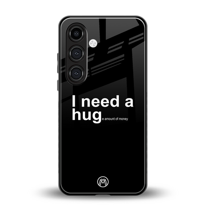 hug me black back phone cover | glass case for samsung galaxy s24 fe