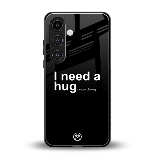 hug me black back phone cover | glass case for samsung galaxy s24 fe