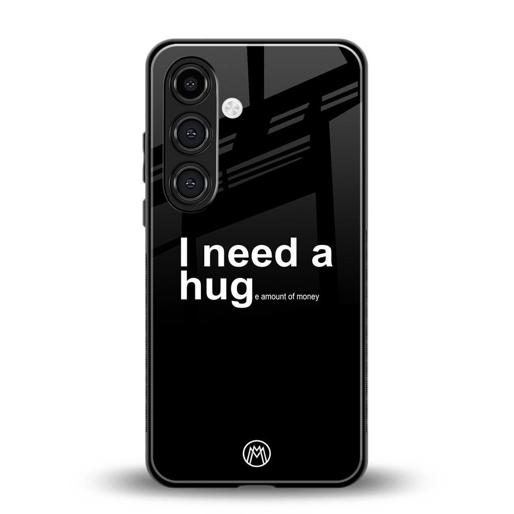 hug me black back phone cover | glass case for samsung galaxy s25 plus