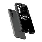 hug me black back phone cover | glass case for samsung galaxy s24 fe