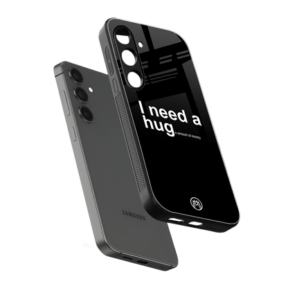 hug me black back phone cover | glass case for samsung galaxy s24 fe