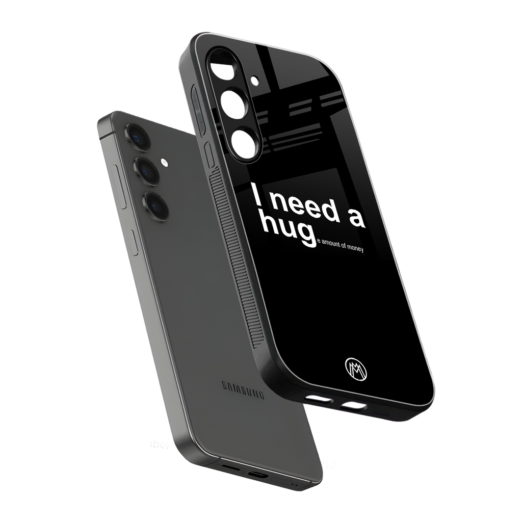 hug me black back phone cover | glass case for samsung galaxy s25 plus