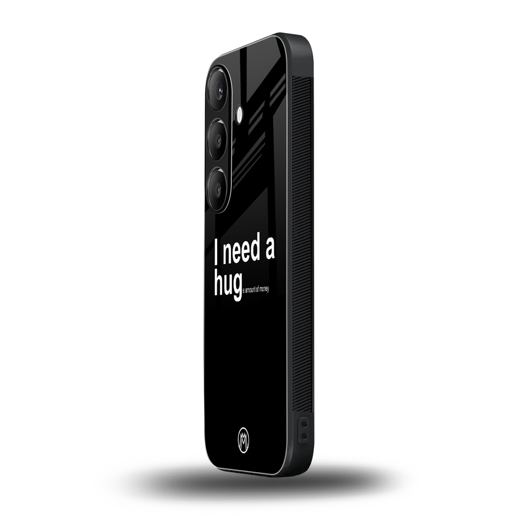 hug me black back phone cover | glass case for samsung galaxy s24 fe