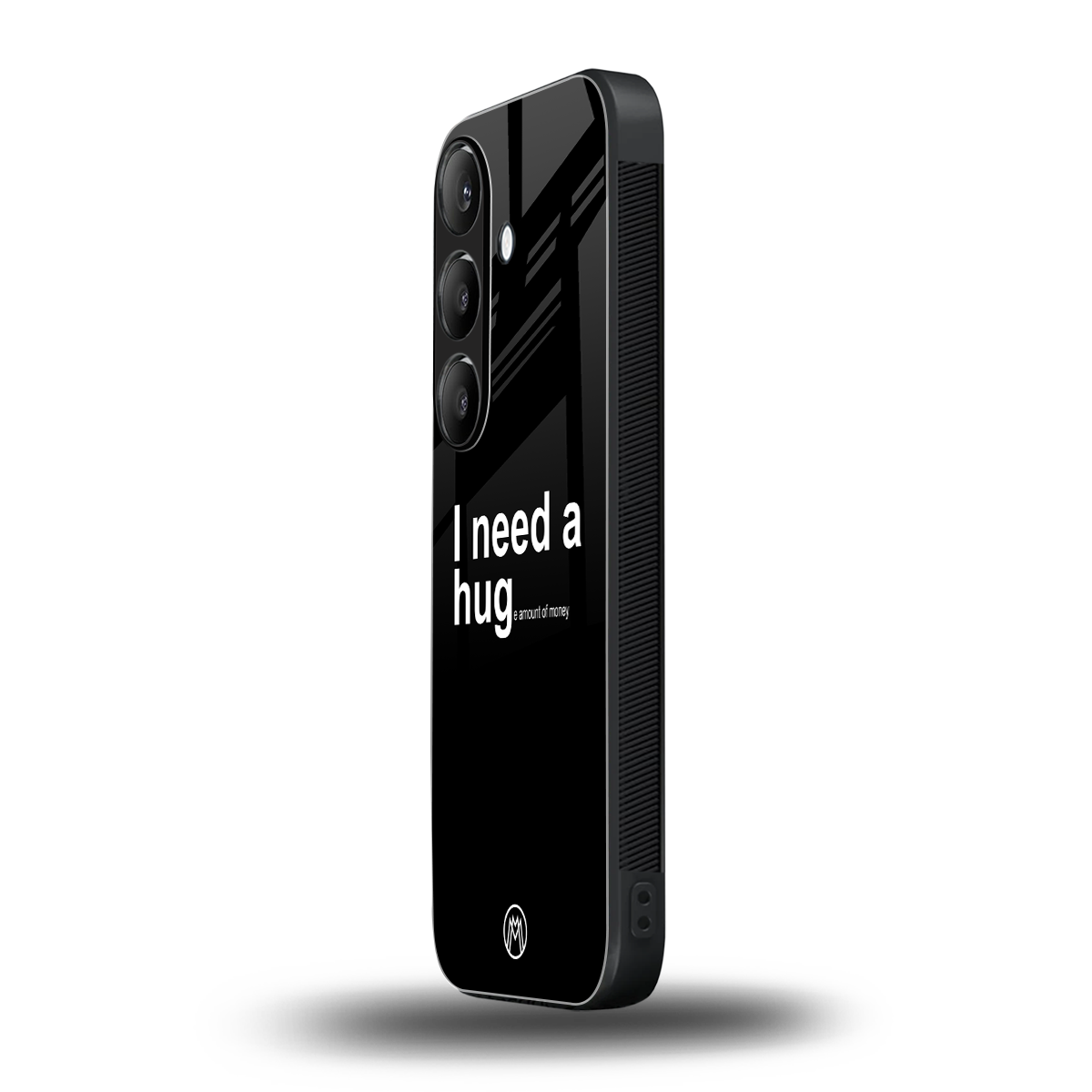 hug me black back phone cover | glass case for samsung galaxy s24 fe