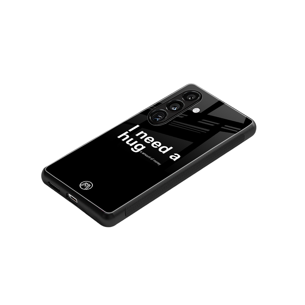 hug me black back phone cover | glass case for samsung galaxy s24 plus