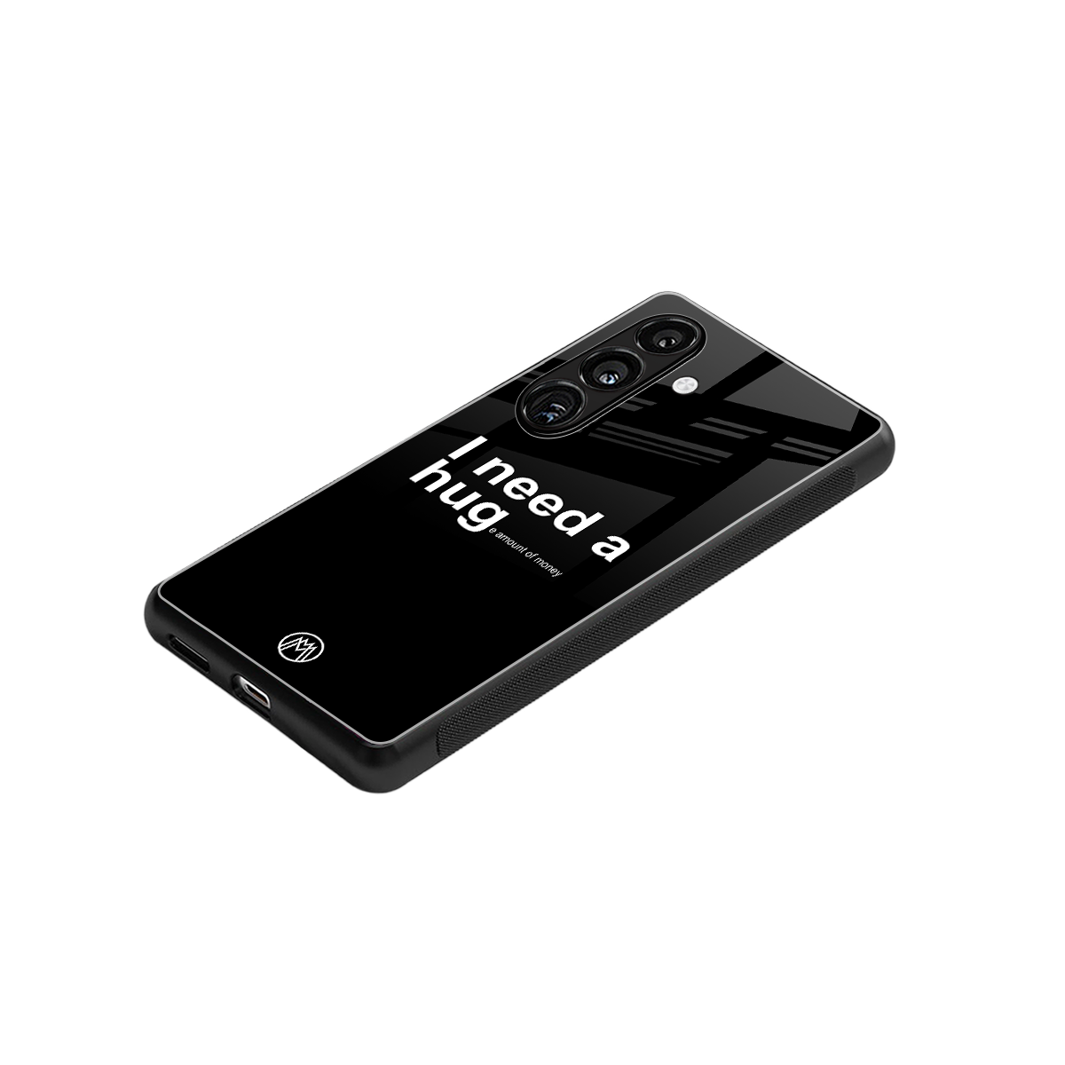 hug me black back phone cover | glass case for samsung galaxy s24 fe