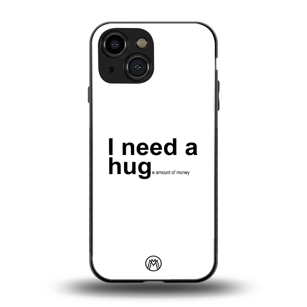 hug me white back phone cover | glass case for iphone 13 mini