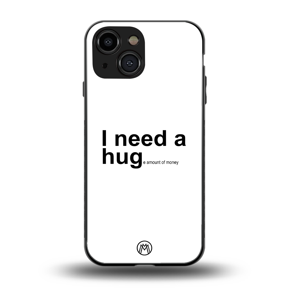 hug me white back phone cover | glass case for iphone 13 mini