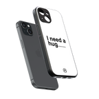 hug me white back phone cover | glass case for iphone 13 mini