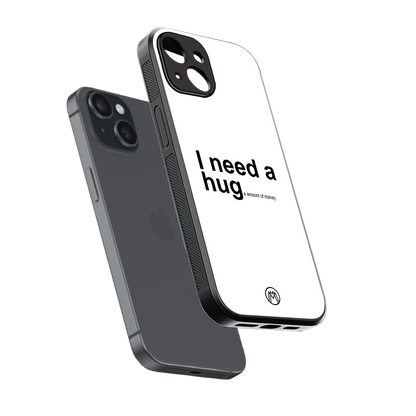 hug me white back phone cover | glass case for iphone 13 mini