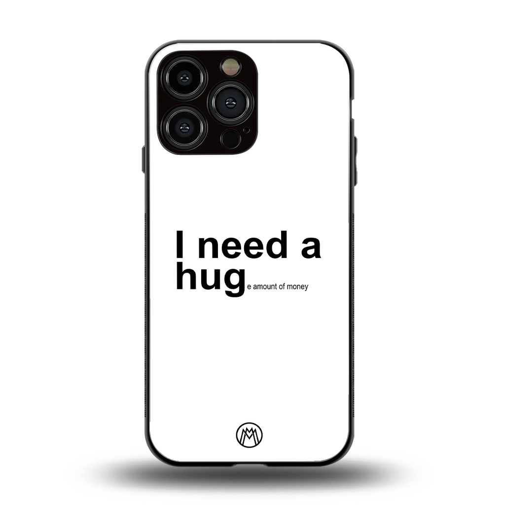 hug me white back phone cover | glass case for iphone 13 pro max