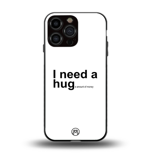 hug me white back phone cover | glass case for iphone 13 pro max