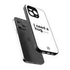 hug me white back phone cover | glass case for iphone 13 pro max