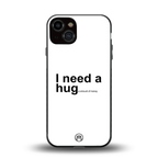 hug me white back phone cover | glass case for iphone 13