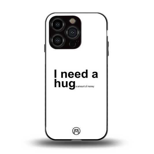 hug me white back phone cover | glass case for iphone 15 pro