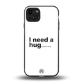 hug me white back phone cover | glass case for iphone 15