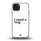 hug me white back phone cover | glass case for iphone 15