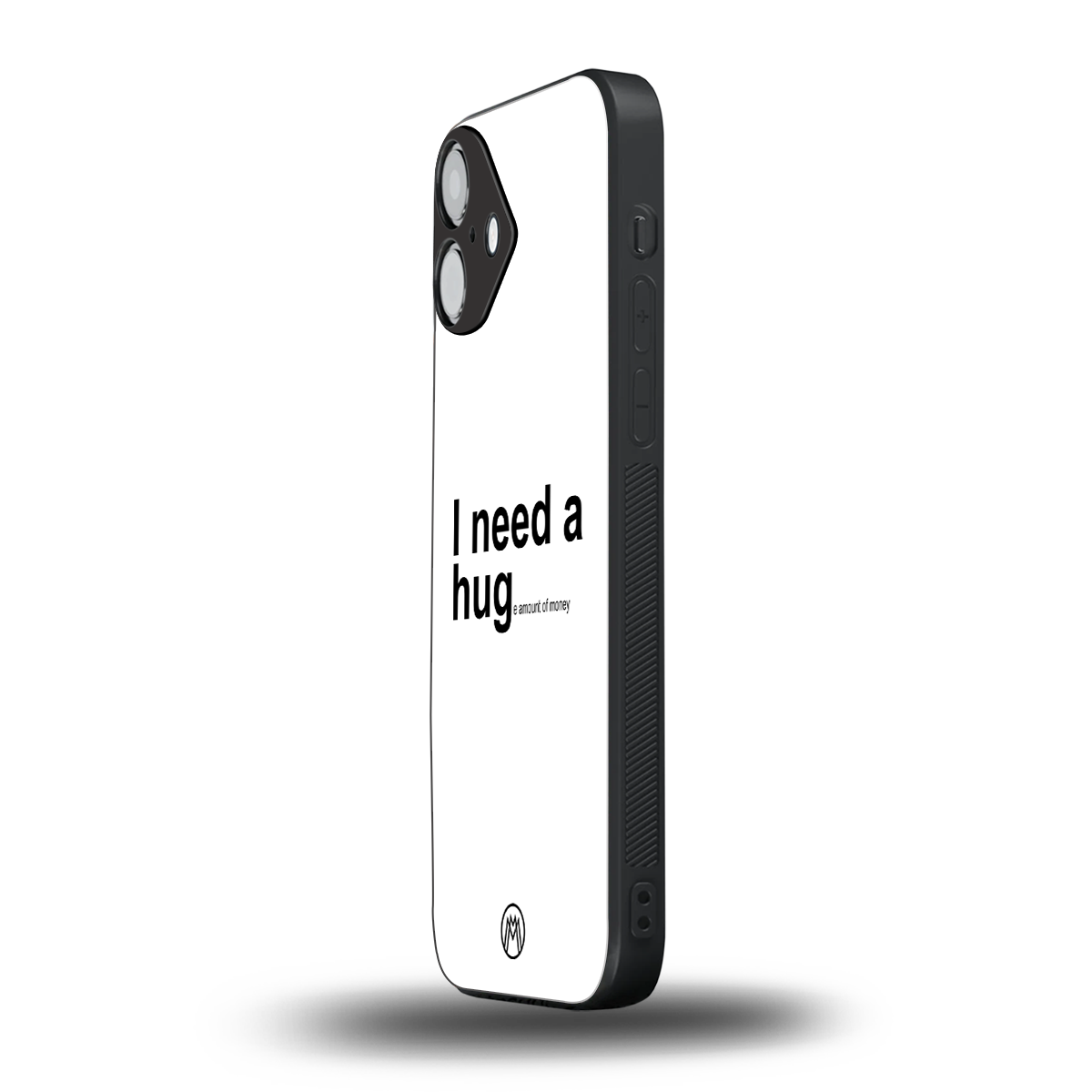 hug me white back phone cover | glass case for iphone 16 plus