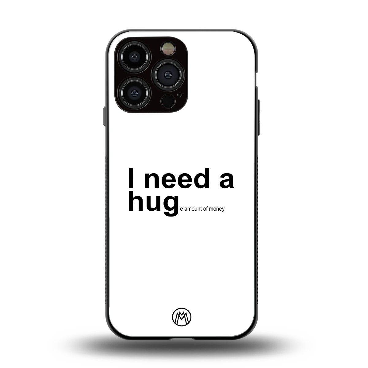 hug me white back phone cover | glass case for iphone 16 pro max