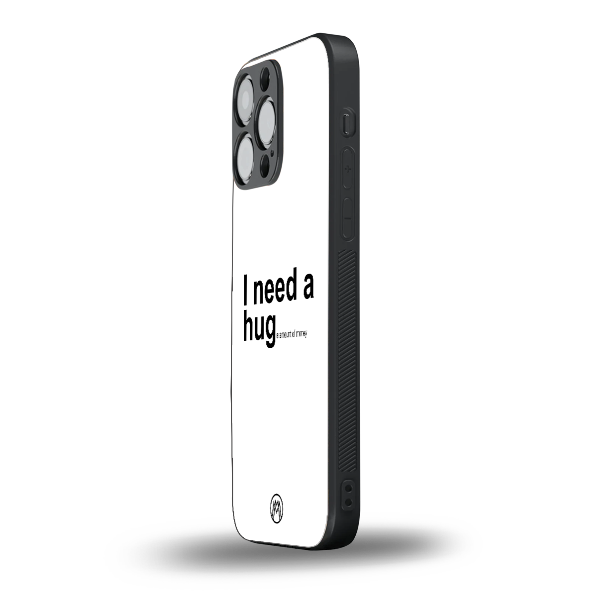 hug me white back phone cover | glass case for iphone 16 pro max