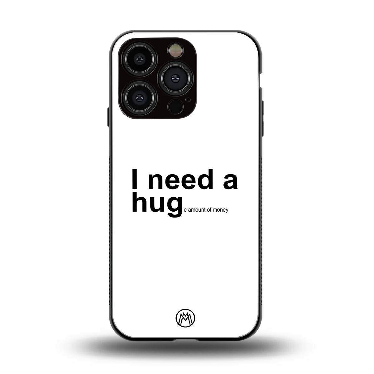 hug me white back phone cover | glass case for iphone 16 pro