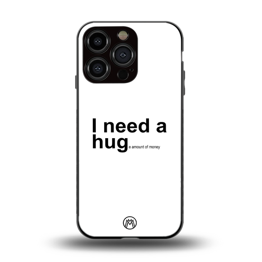 hug me white back phone cover | glass case for iphone 16 pro
