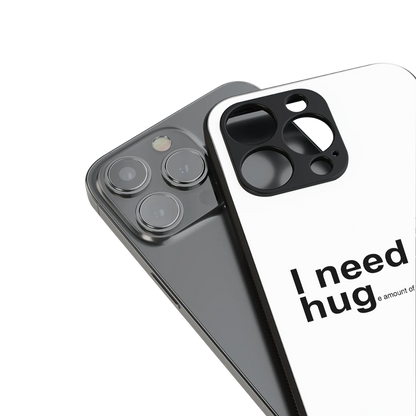 hug me white back phone cover | glass case for iphone 16 pro max