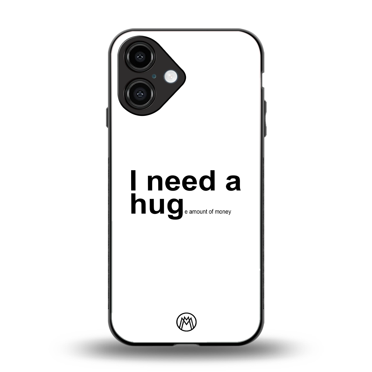 hug me white back phone cover | glass case for iphone 16