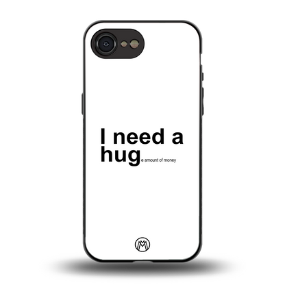 hug me white back phone cover | glass case for iphone 16e