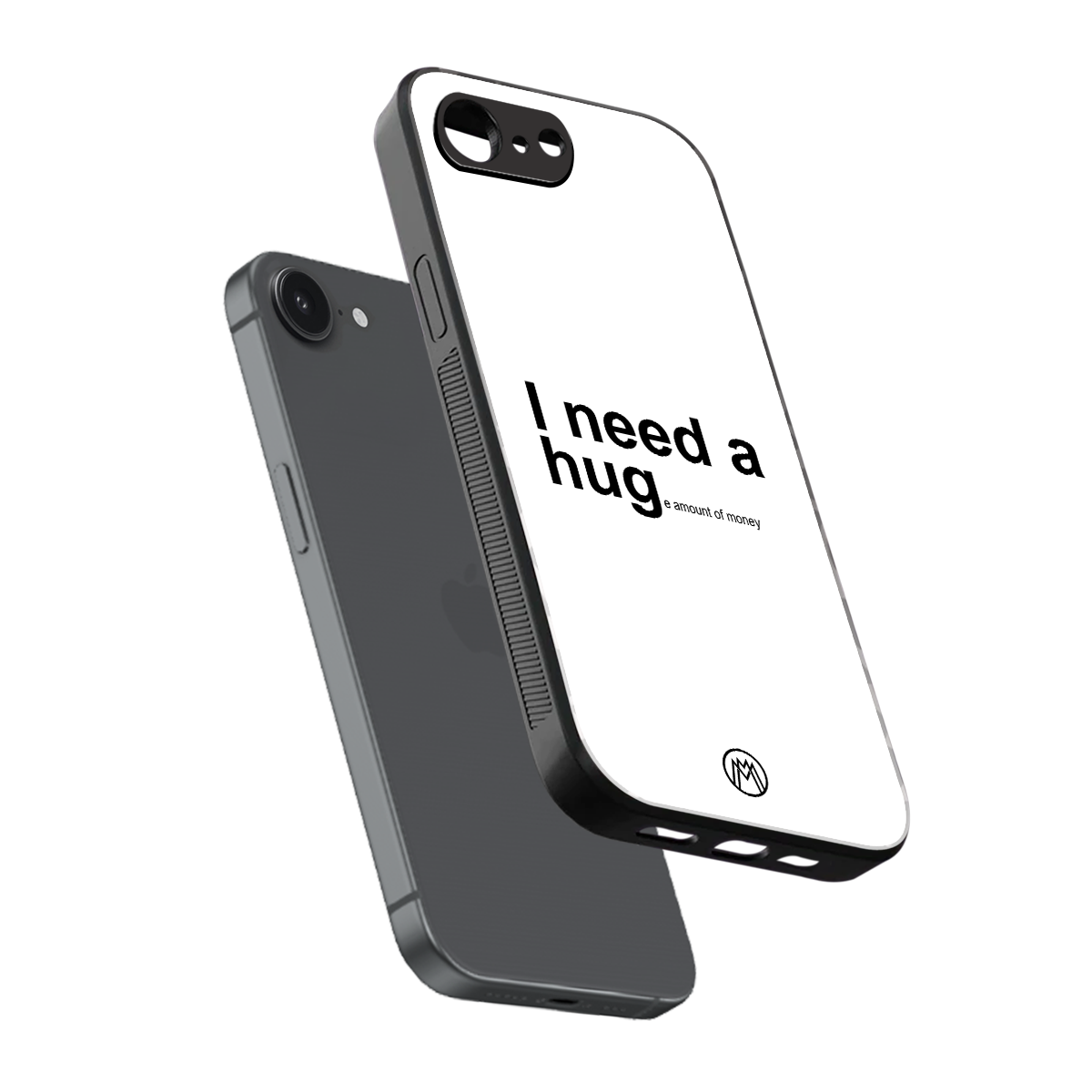 hug me white back phone cover | glass case for iphone 16e
