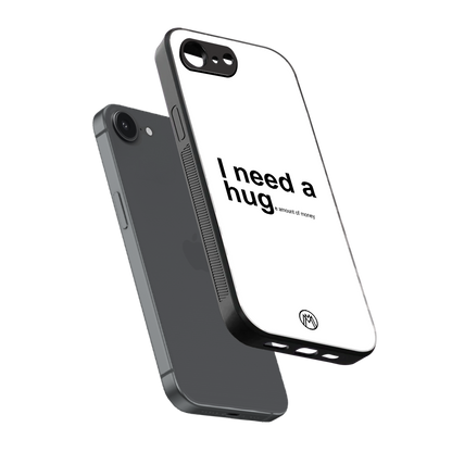 hug me white back phone cover | glass case for iphone 16e
