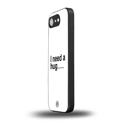 hug me white back phone cover | glass case for iphone 16e