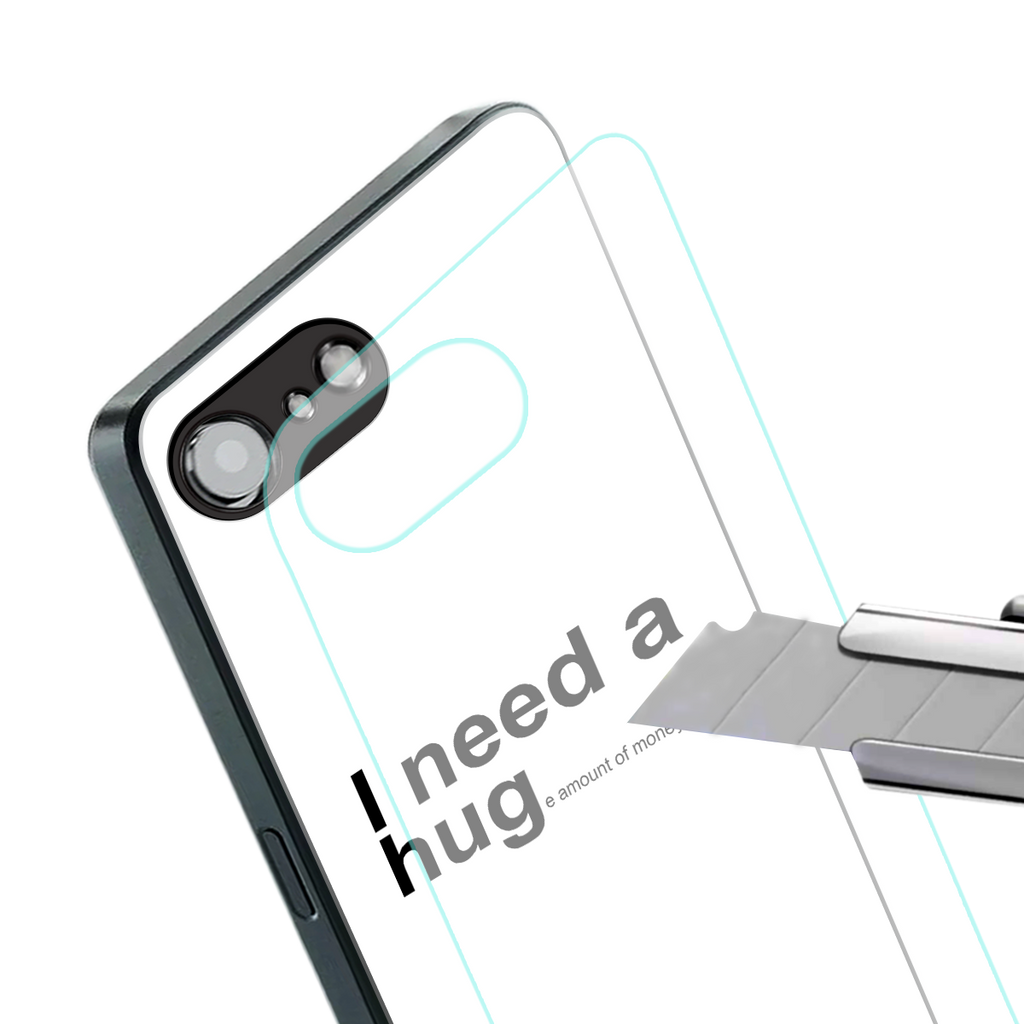 hug me white back phone cover | glass case for iphone 16e