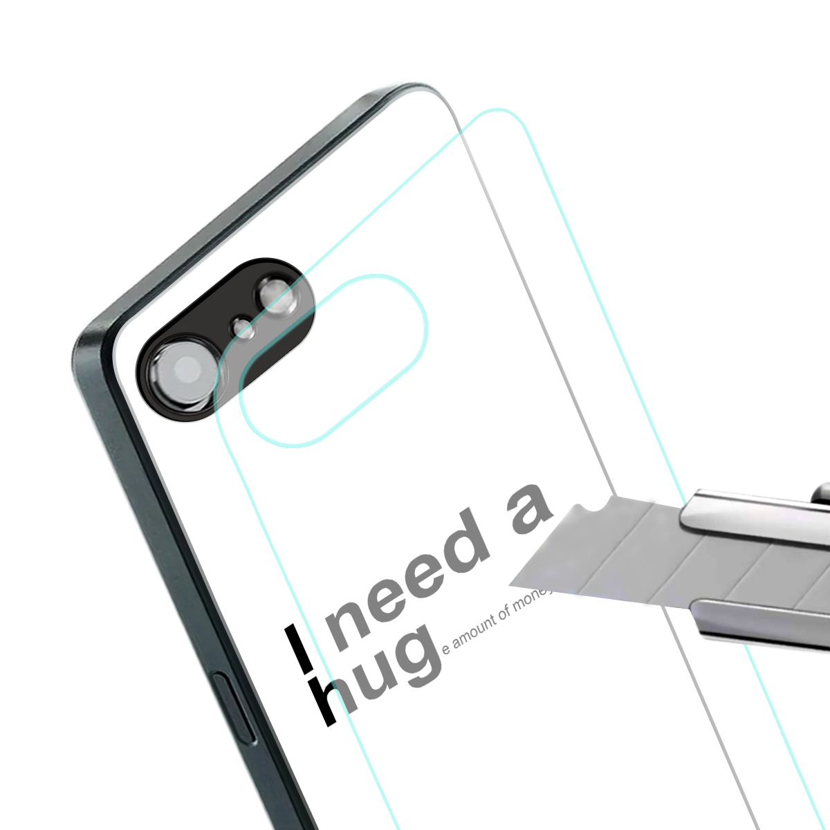 hug me white back phone cover | glass case for iphone 16e