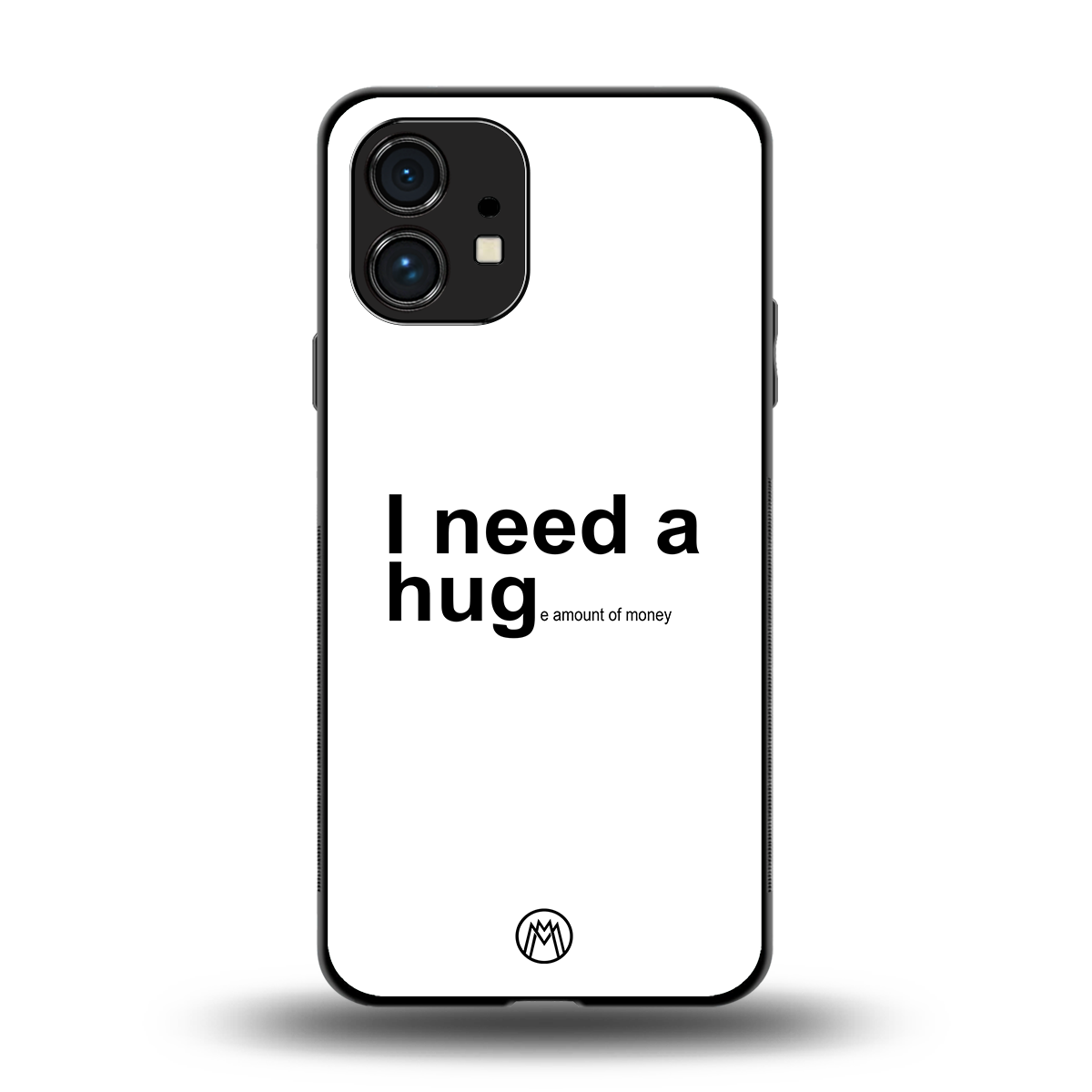hug me white back phone cover | glass case for nothing phone 1