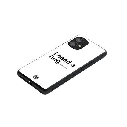 hug me white back phone cover | glass case for nothing phone 1