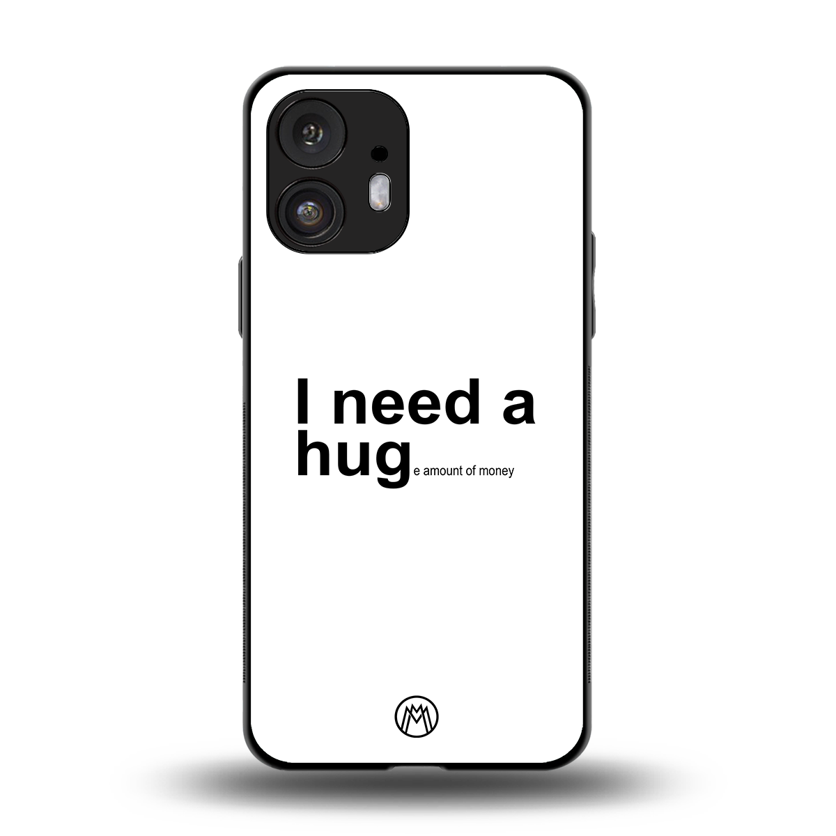 hug me white back phone cover | glass case for nothing phone 2