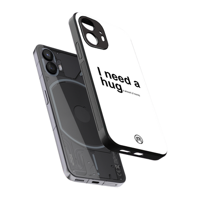 hug me white back phone cover | glass case for nothing phone 2